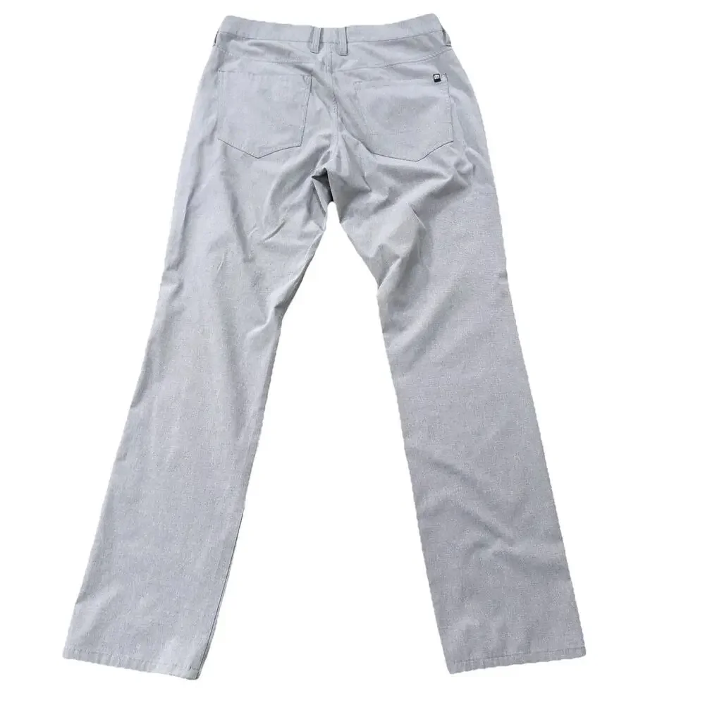 TravisMathew Mens Stretch Performance Golf Pants Five Pocket‎ Light Grey Size 32